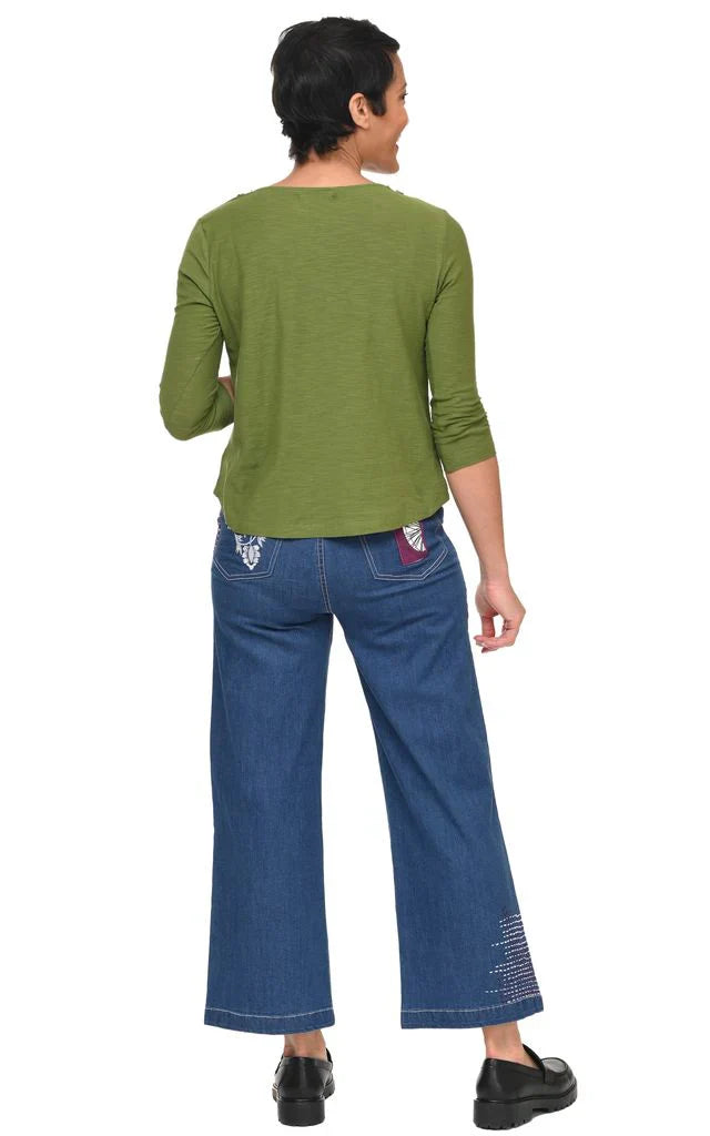 Tulip Clothing Wylie Damen Denim-Hose mit Galapagos