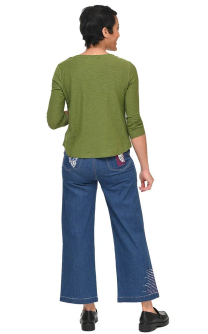 Tulip Clothing Wylie Damen Denim-Hose mit Galapagos