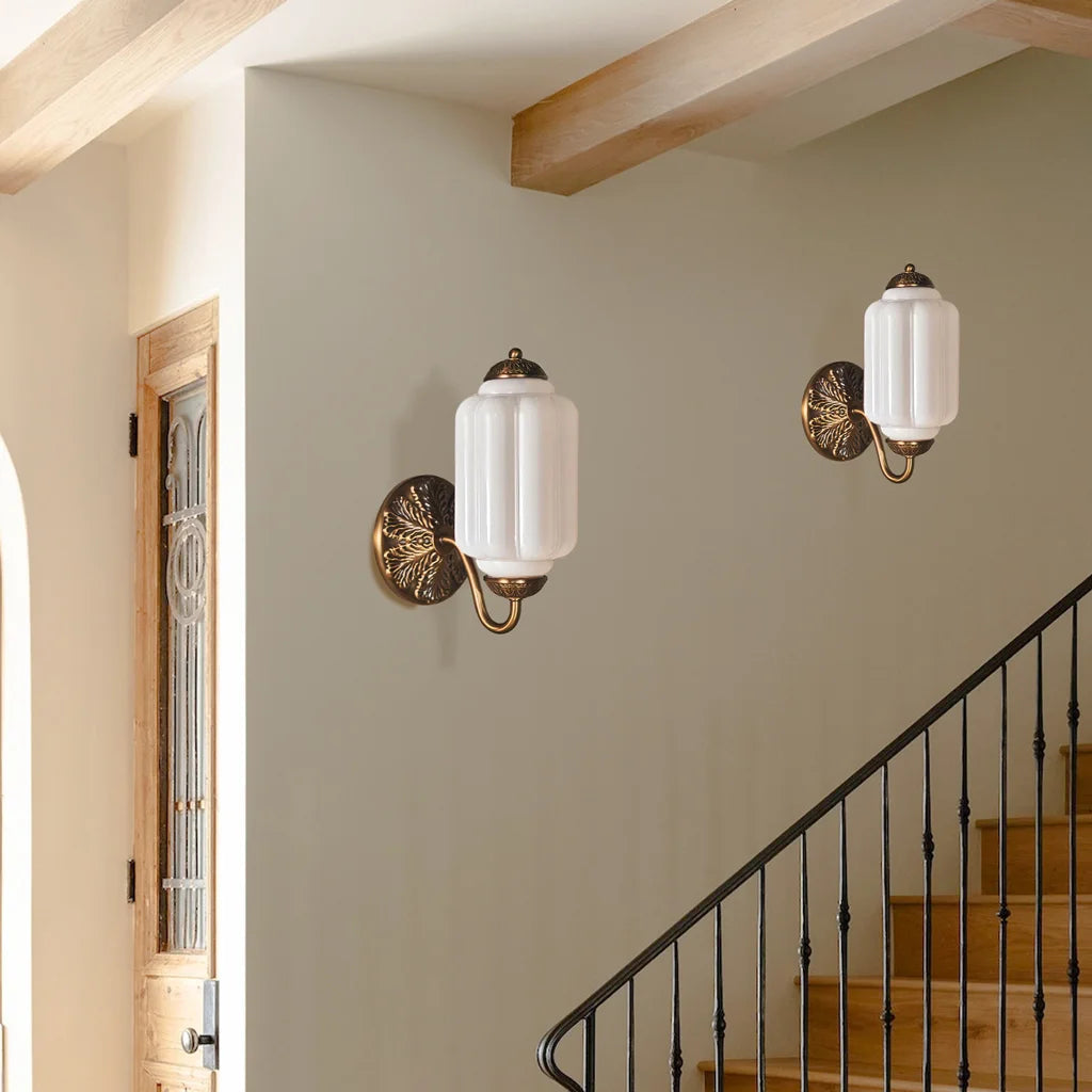 Elegant Milk Glass Wall Sconce – Wall Lamp for Ambient Lighting in Living Room, Hallway, or Bedroom | Premium Comfort Home & Wellness Product UK