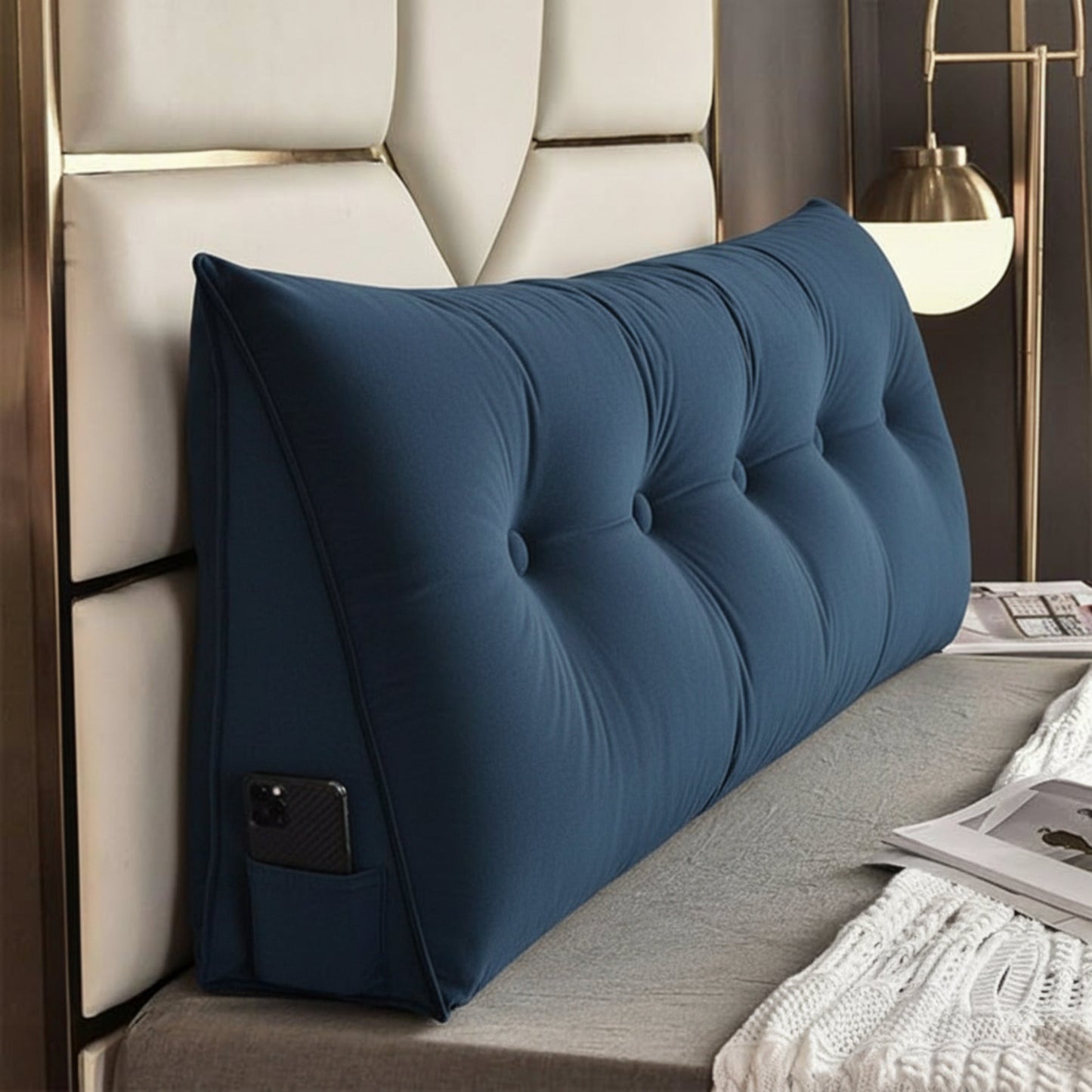 Coussin triangulaire de luxe pour lit et canapé | Coussin de soutien lombaire et de lecture (Royaume-Uni)