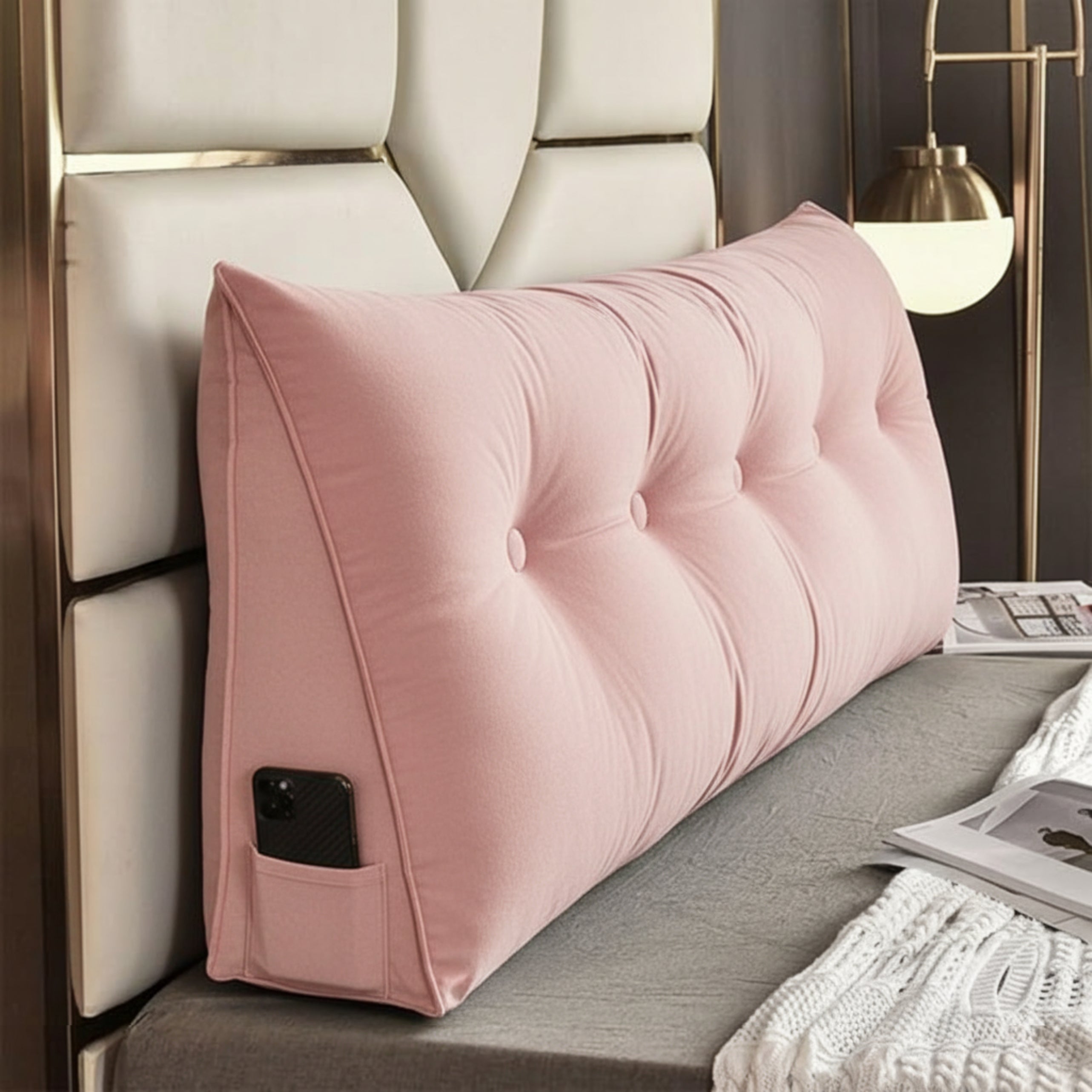 Luxury Triangle Wedge Cushion for Bed & Sofa | Back Support & Reading Pillow UK