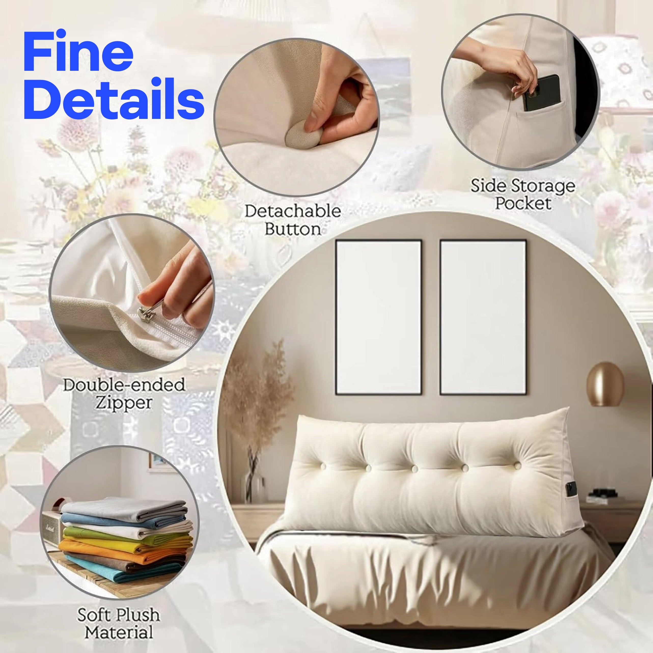 Luxury Triangle Wedge Cushion for Bed & Sofa | Back Support & Reading Pillow UK