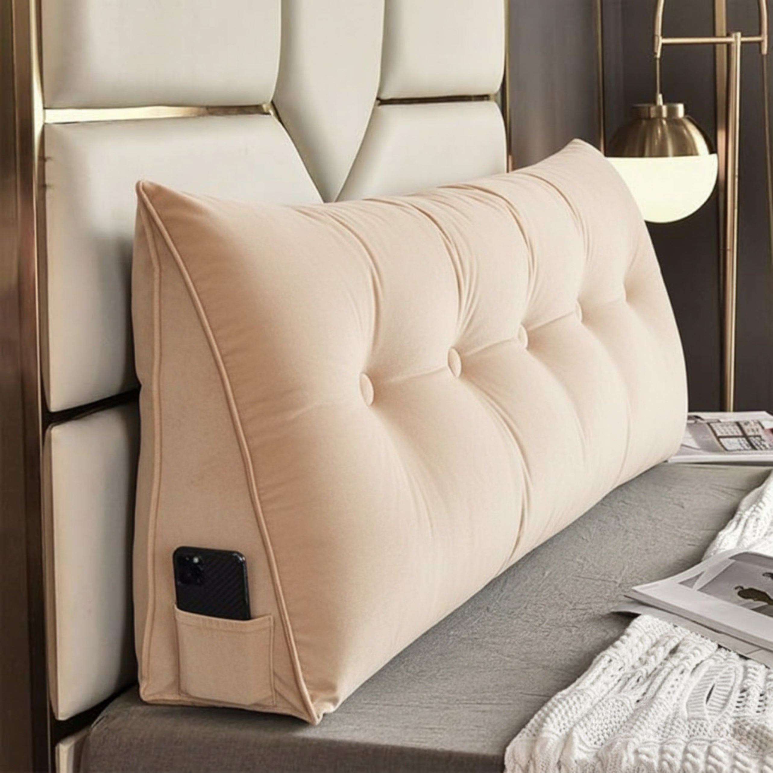 Luxury Triangle Wedge Cushion for Bed & Sofa | Back Support & Reading Pillow UK