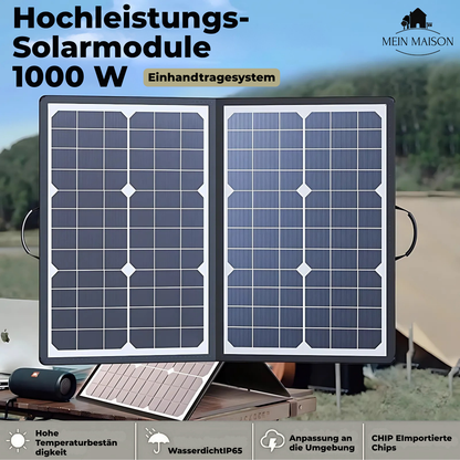 SolaraX 1000W Faltbares Solarpanel-Kit | Komplettset mit MPPT & USB/Type-C | Für Camping, Auto, Boot & Wohnwagen