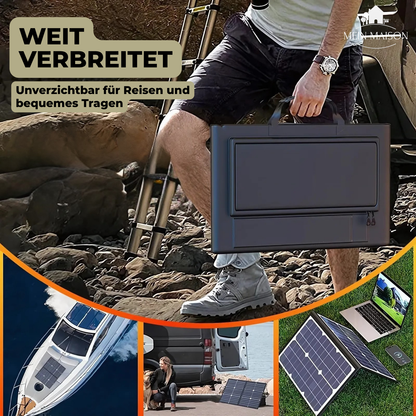 SolaraX 1000W Faltbares Solarpanel-Kit | Komplettset mit MPPT & USB/Type-C | Für Camping, Auto, Boot & Wohnwagen