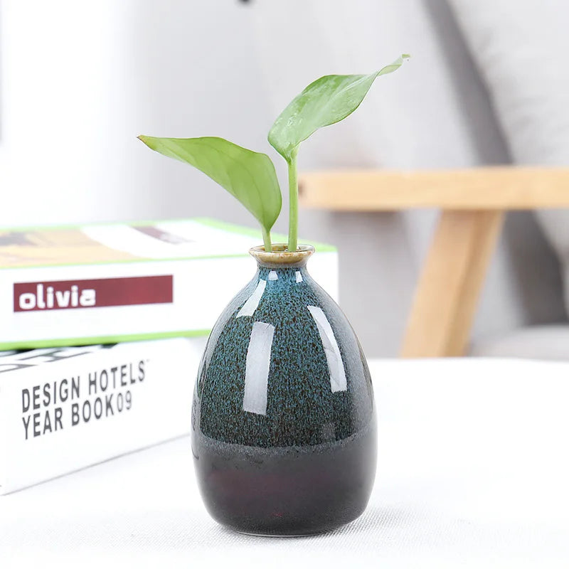 Mini Boho Glasiertes Keramikvase
