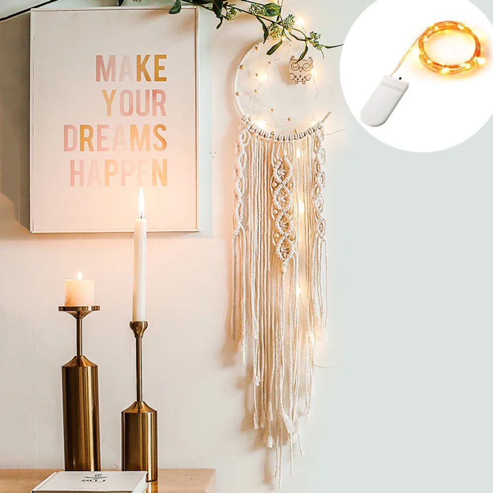 Makramee Traumfänger Boho Wohnkultur Mond Stern Dekoration Makramee Wandbehang Baby Nordic Zimmer Schlafzimmer Kinderkrippe Wohnzimmer Traumfänger