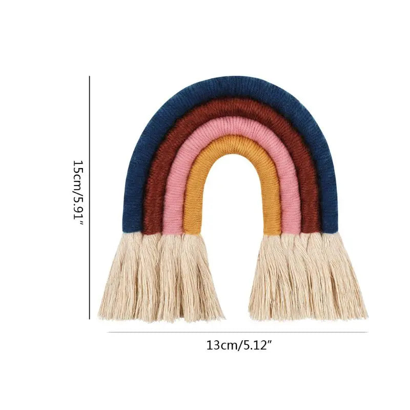 Makramee Regenbogen Wandbehang – Boho Kinderzimmer Dekor