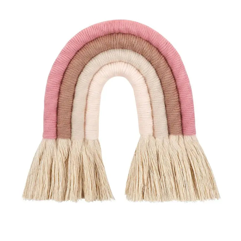 Makramee Regenbogen Wandbehang – Boho Kinderzimmer Dekor