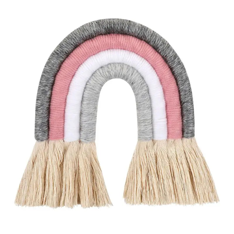 Makramee Regenbogen Wandbehang – Boho Kinderzimmer Dekor