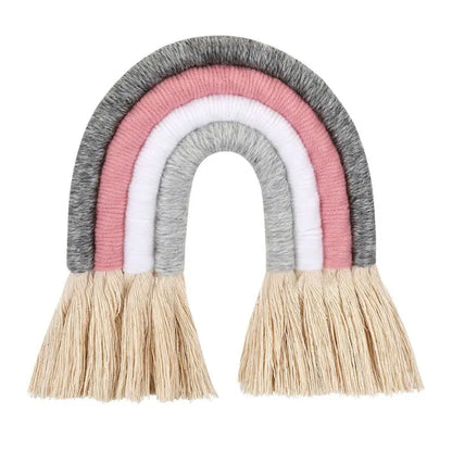 Makramee Regenbogen Wandbehang – Boho Kinderzimmer Dekor