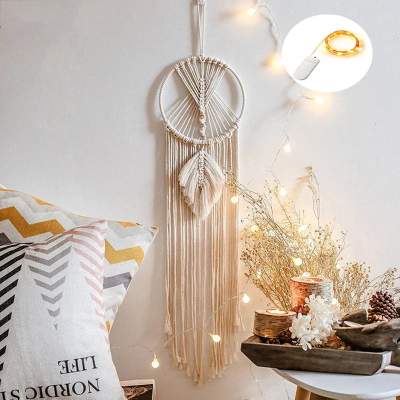 Makramee Traumfänger Boho Wohnkultur Mond Stern Dekoration Makramee Wandbehang Baby Nordic Zimmer Schlafzimmer Kinderkrippe Wohnzimmer Traumfänger