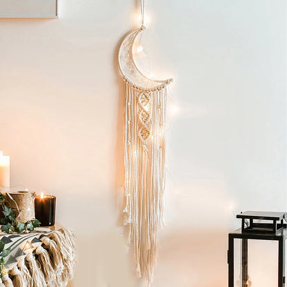 Makramee Traumfänger Boho Wohnkultur Mond Stern Dekoration Makramee Wandbehang Baby Nordic Zimmer Schlafzimmer Kinderkrippe Wohnzimmer Traumfänger