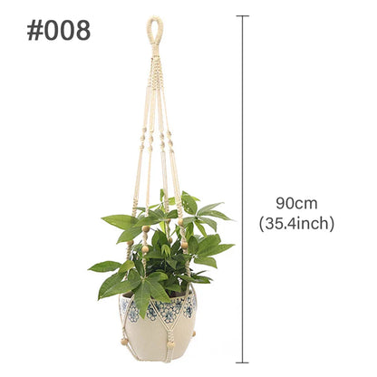 🌿 Handgemachter Makramee-Pflanzenhänger – Boho Hängetopf für Innen- und Außendekoration