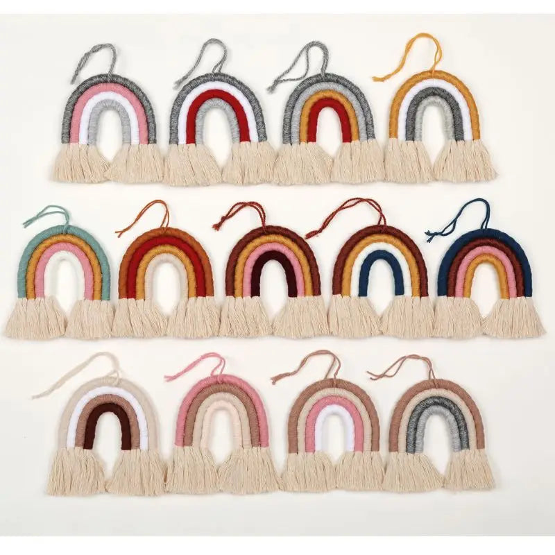 Makramee Regenbogen Wandbehang – Boho Kinderzimmer Dekor