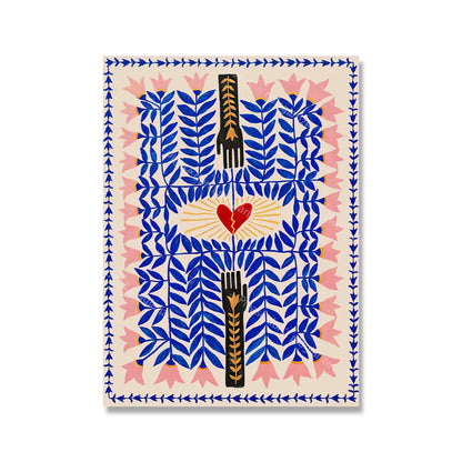 Bunte Abstrakte Boho Wandkunst – Orange Tiger Leinwanddruck