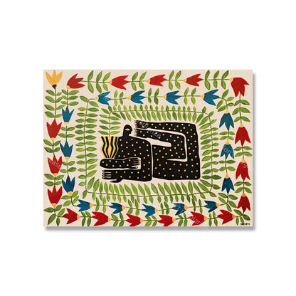 Bunte Abstrakte Boho Wandkunst – Orange Tiger Leinwanddruck
