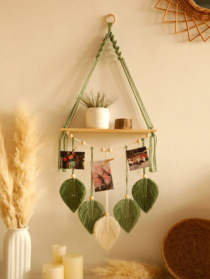 Boho Blatt Makramee Wandregal