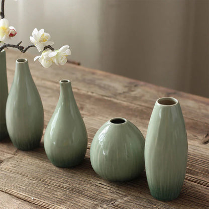einfache keramische Vase in Teal-Dekoration, Wohnzimmer Esszimmertisch-Dekor, hydroponische Pflanze kleine Vase Boho Wohnkultur