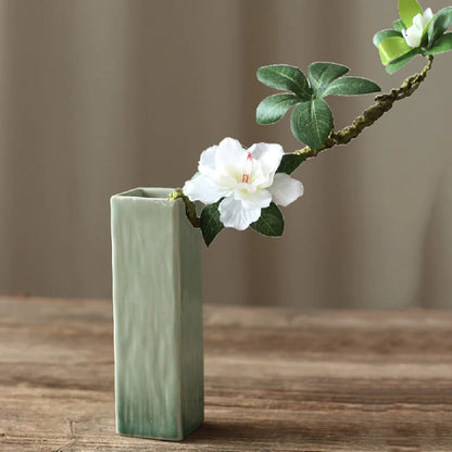einfache keramische Vase in Teal-Dekoration, Wohnzimmer Esszimmertisch-Dekor, hydroponische Pflanze kleine Vase Boho Wohnkultur