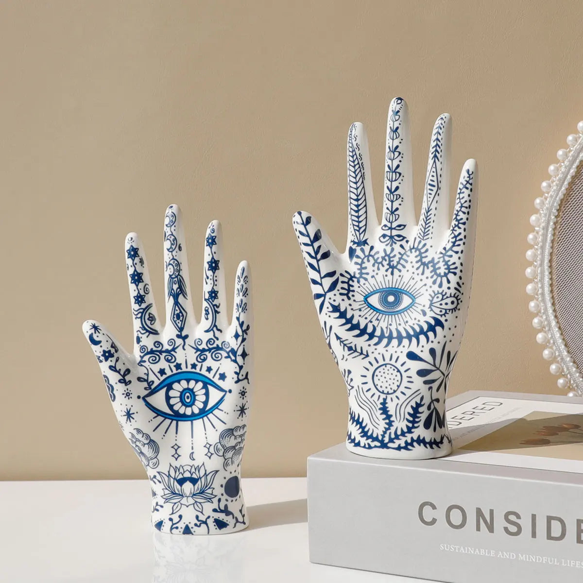 Keramischer böser Blick Hand Schmuckhalter