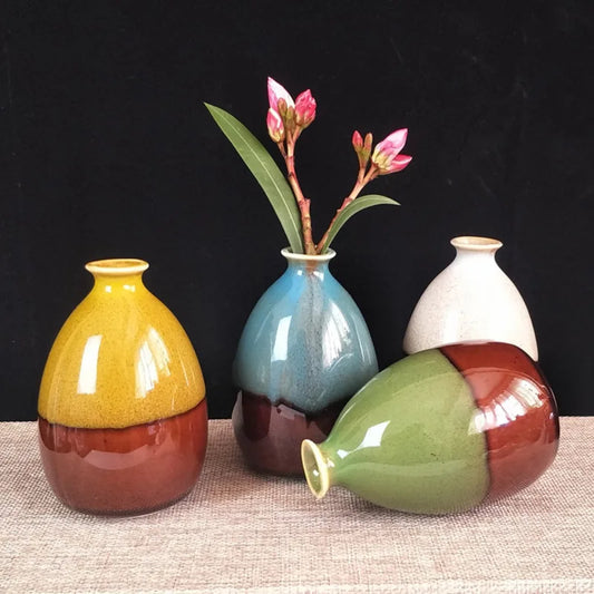 Mini Boho Glasiertes Keramikvase