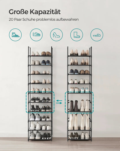 Metal Shoe Cabinet | Slim Shoe Rack | Space-Saving Shoe Storage | SteelLine