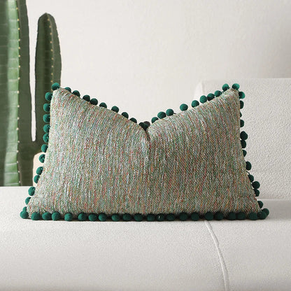 Boho Dekokissenbezug mit Quastenakzenten – 30 cm x 50 cm