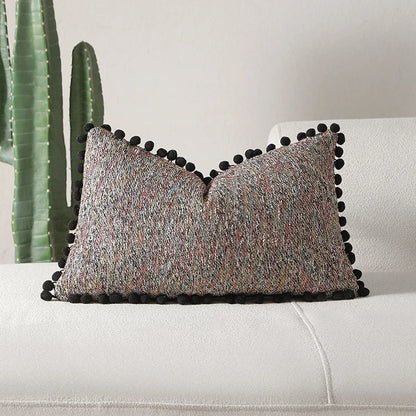 Boho Dekokissenbezug mit Quastenakzenten – 30 cm x 50 cm