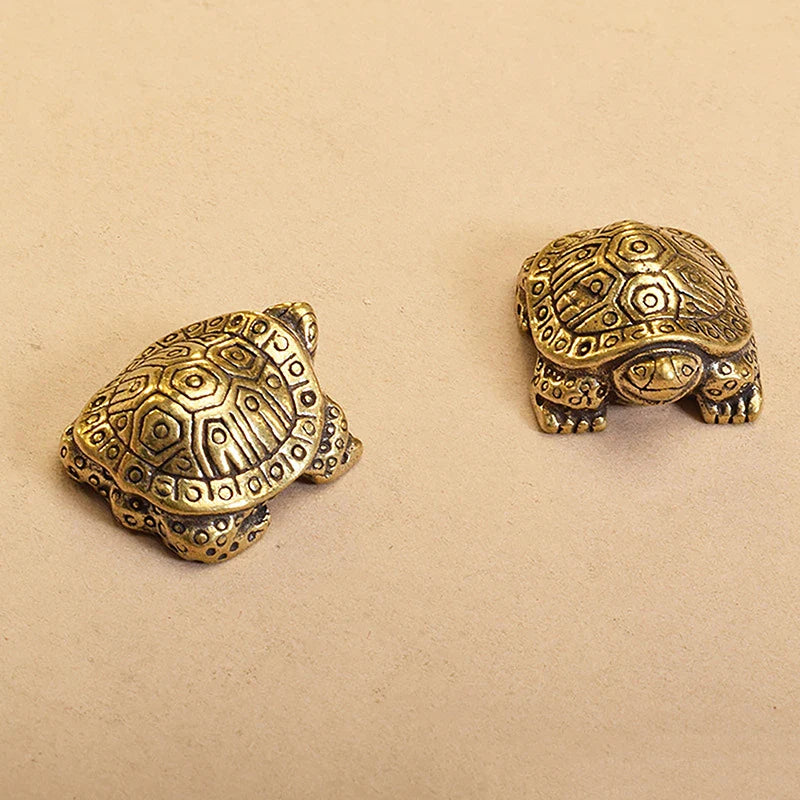1Pc Antik Aussehende Solide Messing Schildkröte Ornament Tier Skulptur Home Office Schreibtisch Dekorative Wohnkultur Boho