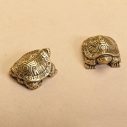 1Pc Antik Aussehende Solide Messing Schildkröte Ornament Tier Skulptur Home Office Schreibtisch Dekorative Wohnkultur Boho
