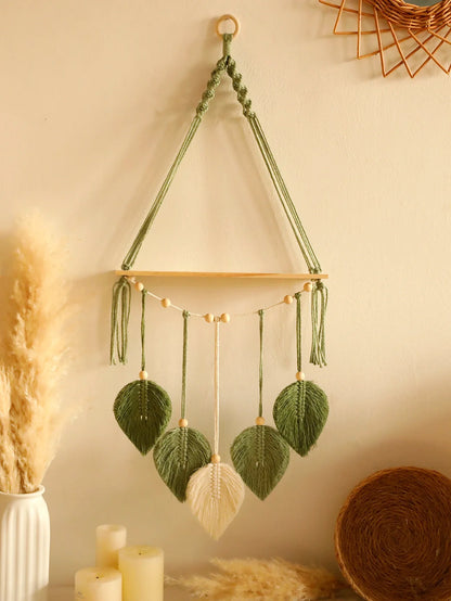 Boho Blatt Makramee Wandregal