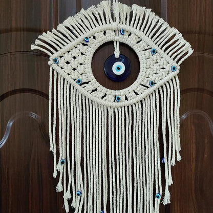 🧿 Evil Eye Makramee Wandbehang – Handgemachter Boho Wohnkultur Wandteppich