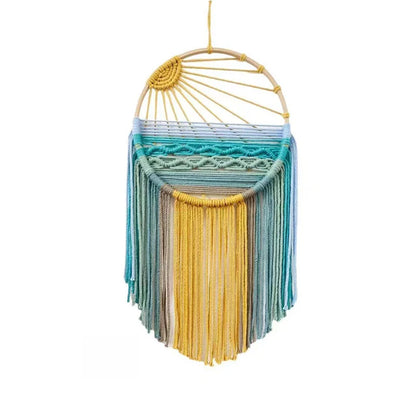 Sonnenaufgang & Sonnenuntergang Gewebter Boho Baumwoll Wandteppich