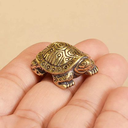 1Pc Antik Aussehende Solide Messing Schildkröte Ornament Tier Skulptur Home Office Schreibtisch Dekorative Wohnkultur Boho