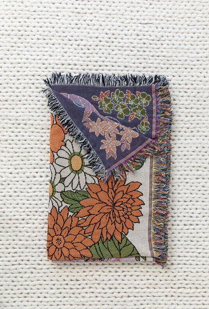 Gemütliche Boho Baumwoll-Leinen Decke