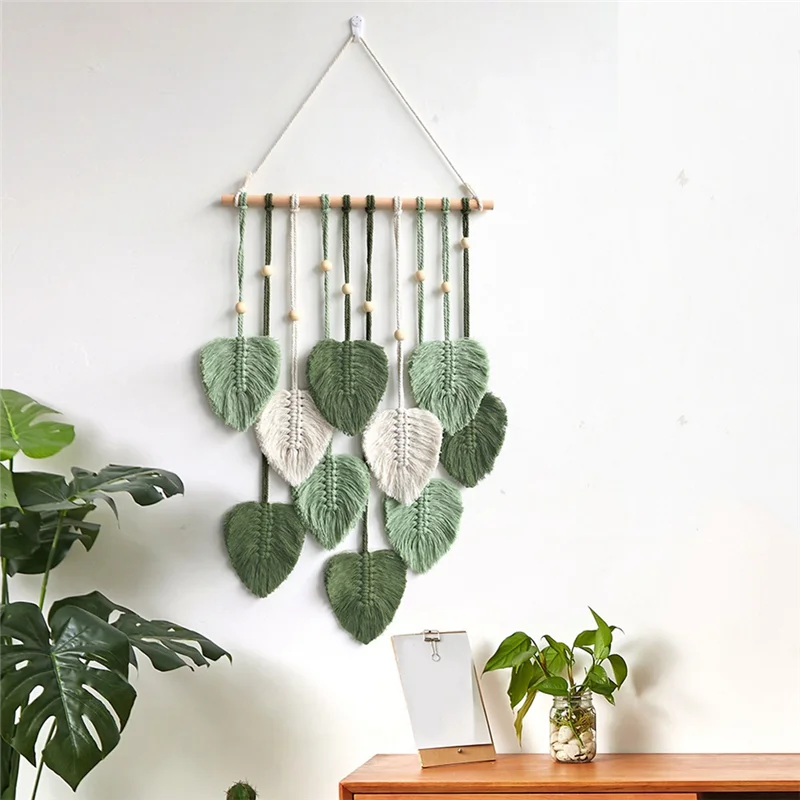 Handgewebter Makramee-Blatt-Wandbehang