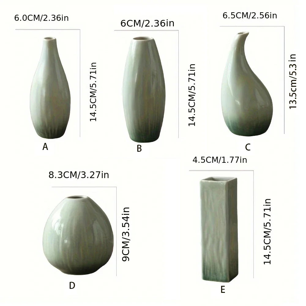 einfache keramische Vase in Teal-Dekoration, Wohnzimmer Esszimmertisch-Dekor, hydroponische Pflanze kleine Vase Boho Wohnkultur