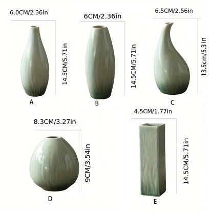 einfache keramische Vase in Teal-Dekoration, Wohnzimmer Esszimmertisch-Dekor, hydroponische Pflanze kleine Vase Boho Wohnkultur