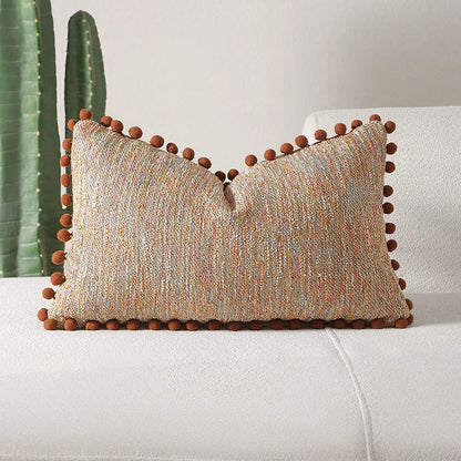 Boho Dekokissenbezug mit Quastenakzenten – 30 cm x 50 cm