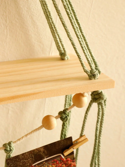 Boho Blatt Makramee Wandregal