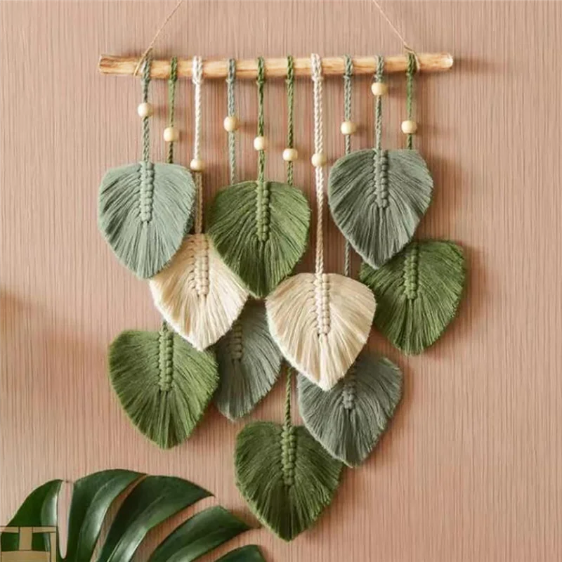 Handgewebter Makramee-Blatt-Wandbehang