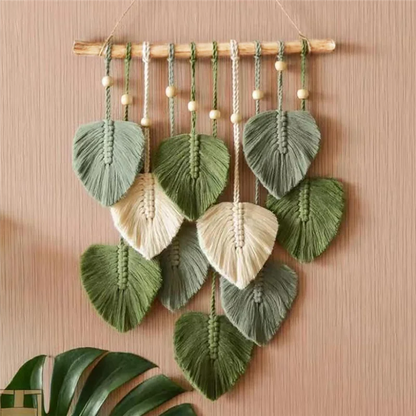 Handgewebter Makramee-Blatt-Wandbehang