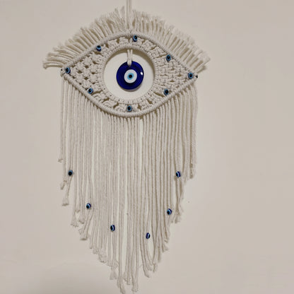 🧿 Evil Eye Makramee Wandbehang – Handgemachter Boho Wohnkultur Wandteppich