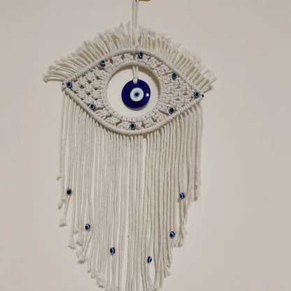 🧿 Evil Eye Makramee Wandbehang – Handgemachter Boho Wohnkultur Wandteppich