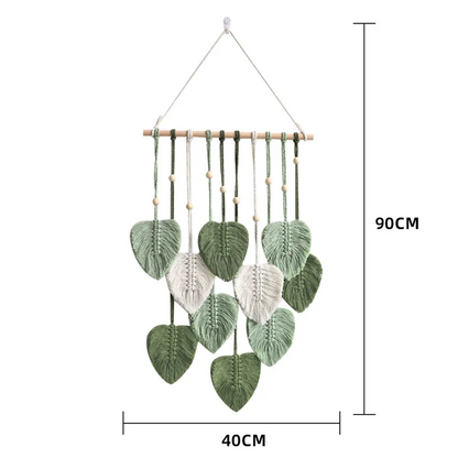 Handgewebter Makramee-Blatt-Wandbehang