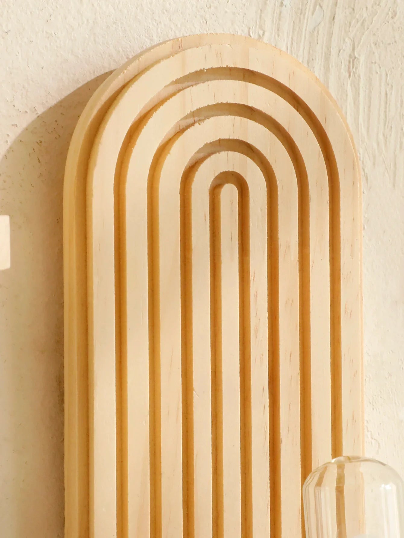 Boho Stil Holz Wandregal - Geometrische Wandmontierte Regale, Naturholz-Finish, Moderne Wohnkultur, Pflanzenhalter Kreis