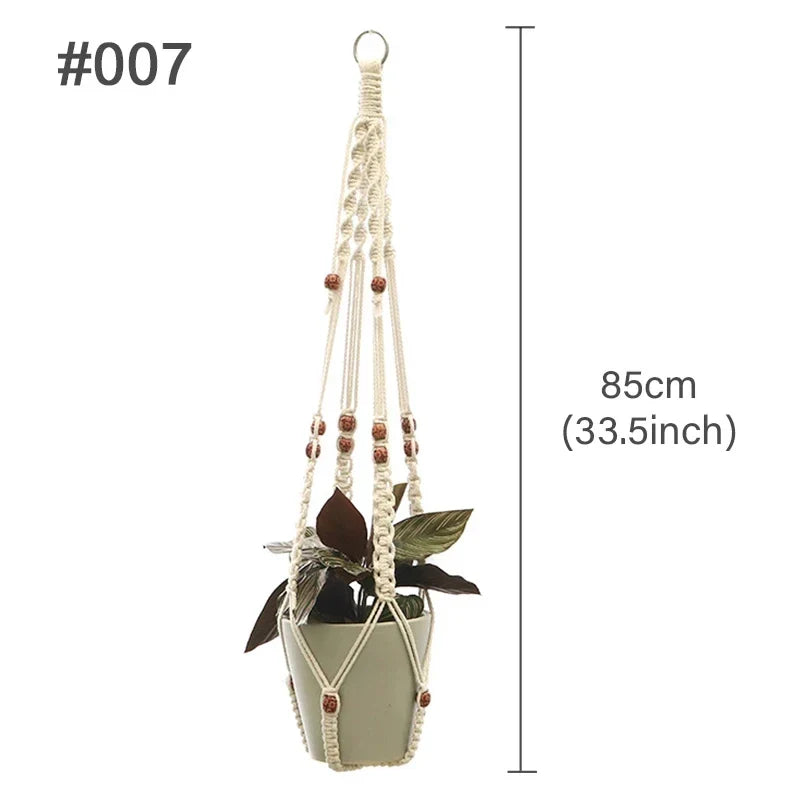 🌿 Handgemachter Makramee-Pflanzenhänger – Boho Hängetopf für Innen- und Außendekoration