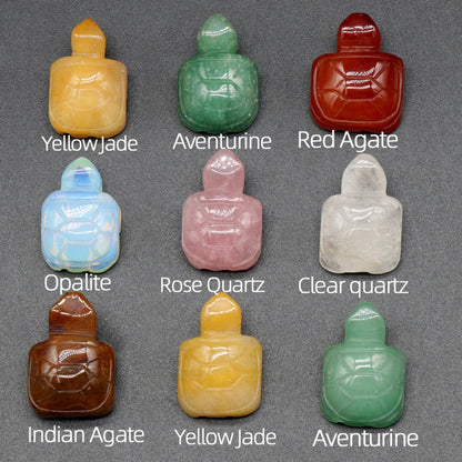 Mini Naturstein Schildkröte Figur – Handgefertigtes Kristalltier für Chakra-Heilung & Boho Wohnkultur
