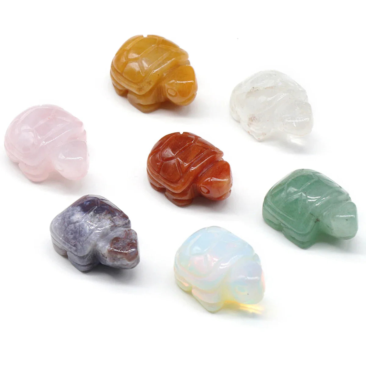 Mini Naturstein Schildkröte Figur – Handgefertigtes Kristalltier für Chakra-Heilung & Boho Wohnkultur